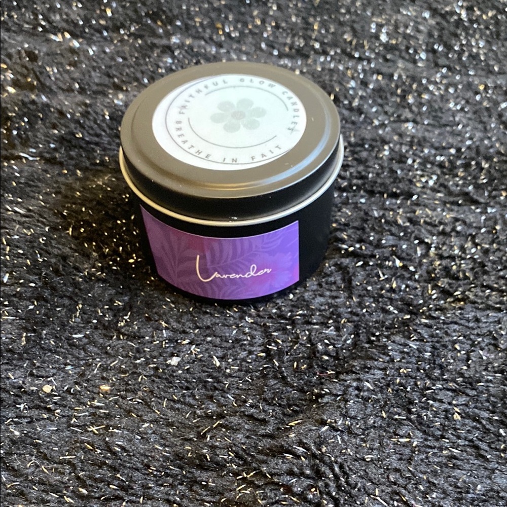 Lavender Scented Candle in Black Tin